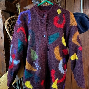 Vintage Oversized Mohair Cardigan. Sweater Jacket