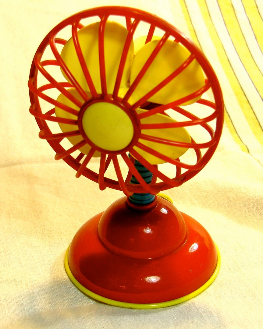 Toy Fan Bright Plastic Battery Operated 