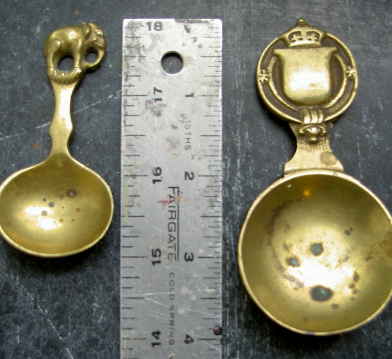 Brass Tea Caddy Spoon Collection of Six Etsy