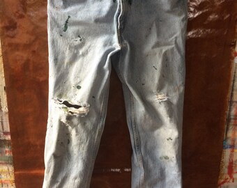Levi Silvertab Jeans - Distressed Levi Jeans Sz 33