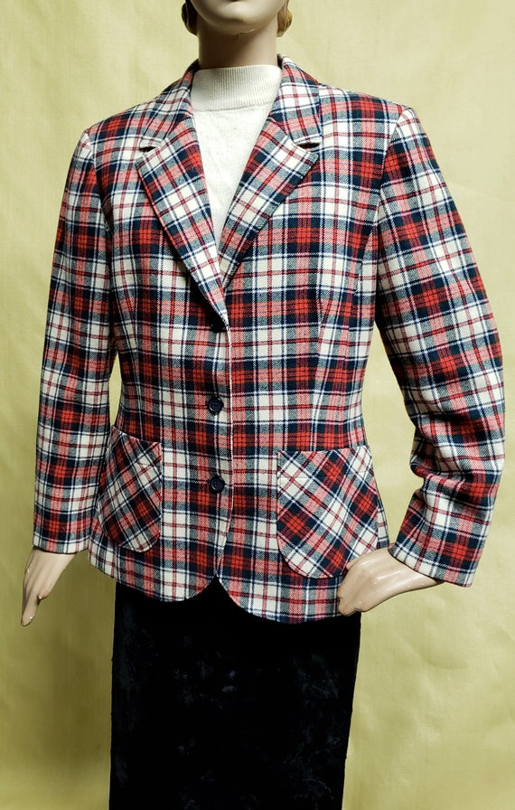 Vintage fitted women's Pendleton Plaid Jacket