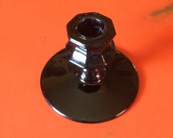 Forstoria Black Glass Candle holder