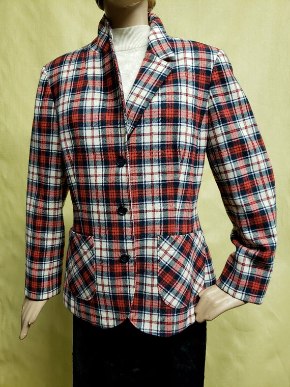 Vintage fitted women's Pendleton Plaid Jacket - image 3