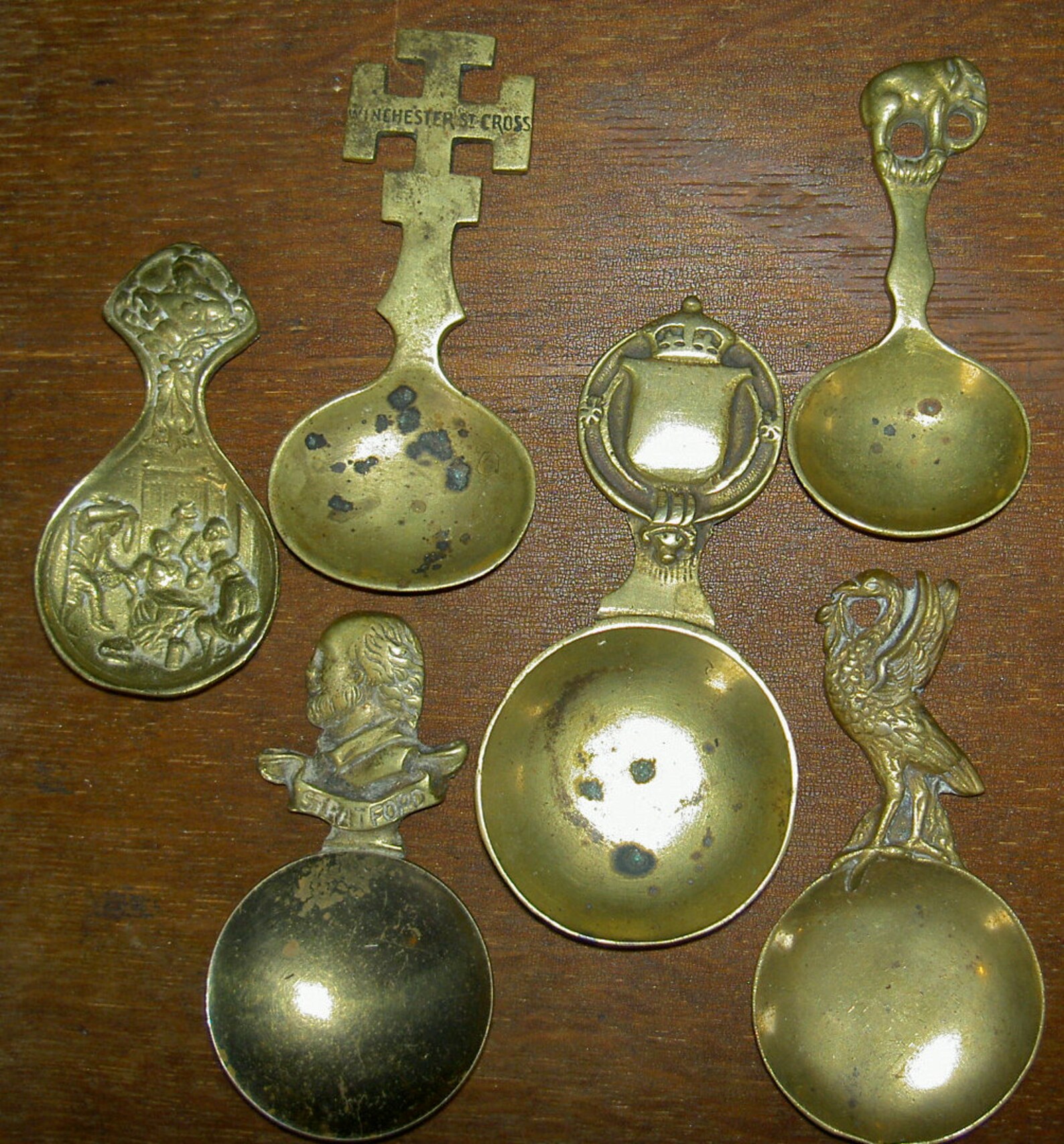 Brass Tea Caddy Spoon Collection of Six - Etsy