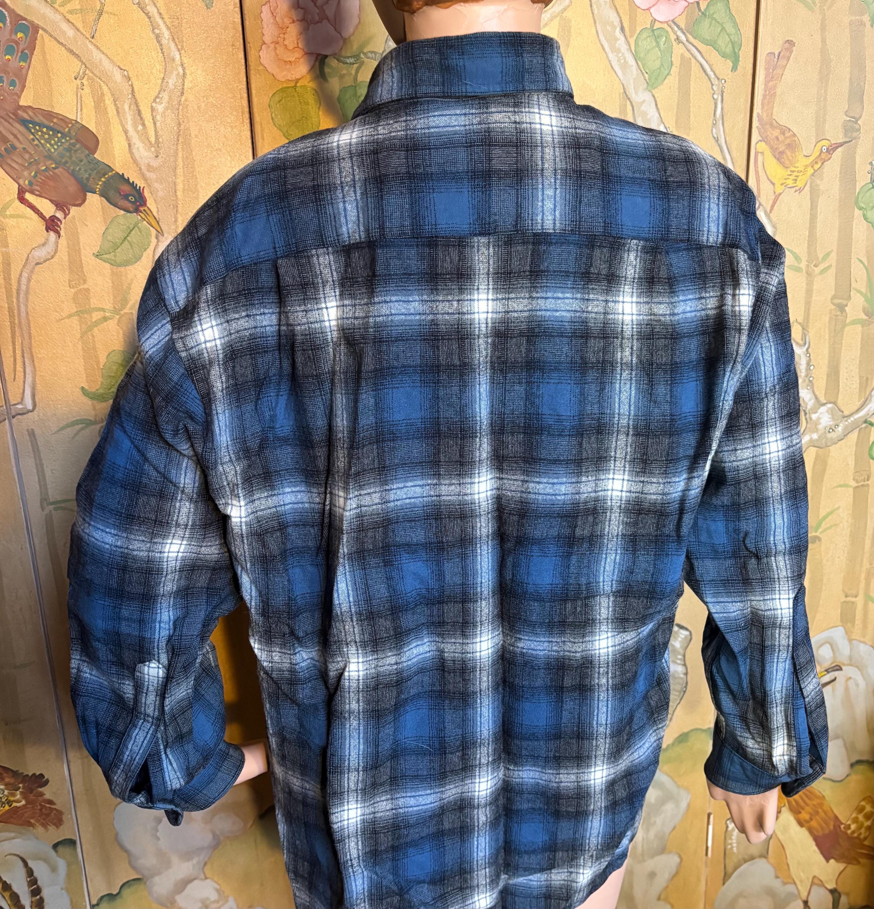 Chemise Pendleton Homme – Laine, Vert Et Bleu, Carreaux, Manches Longues, Taille M