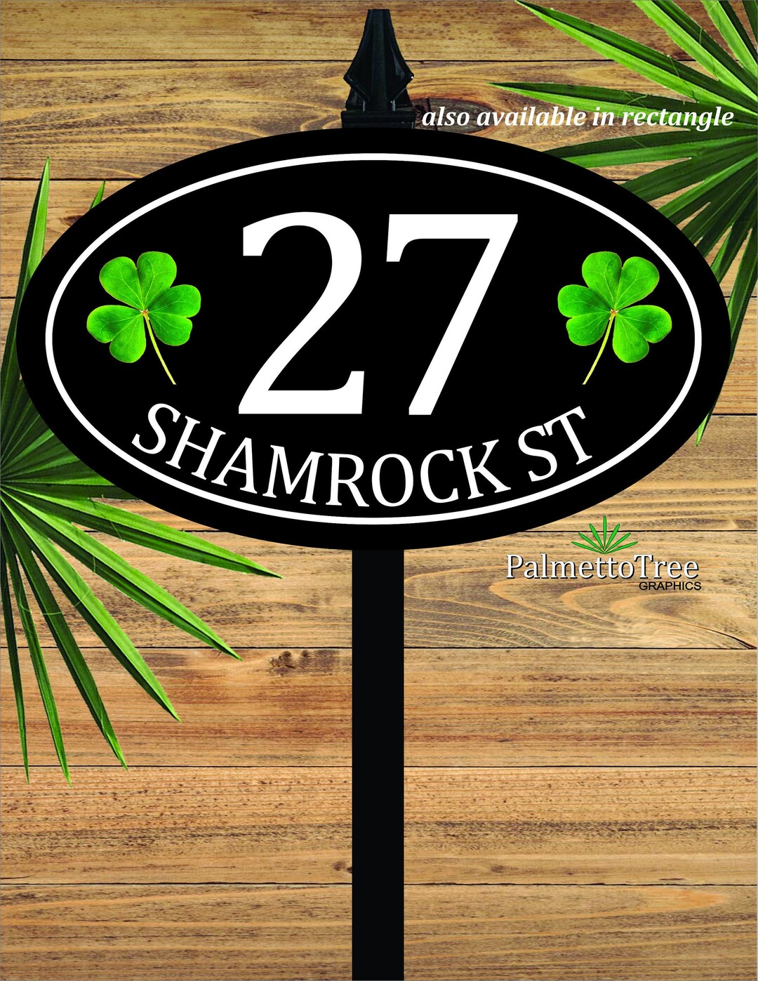 Address Sign Shamrock Themed With Stake Etsy