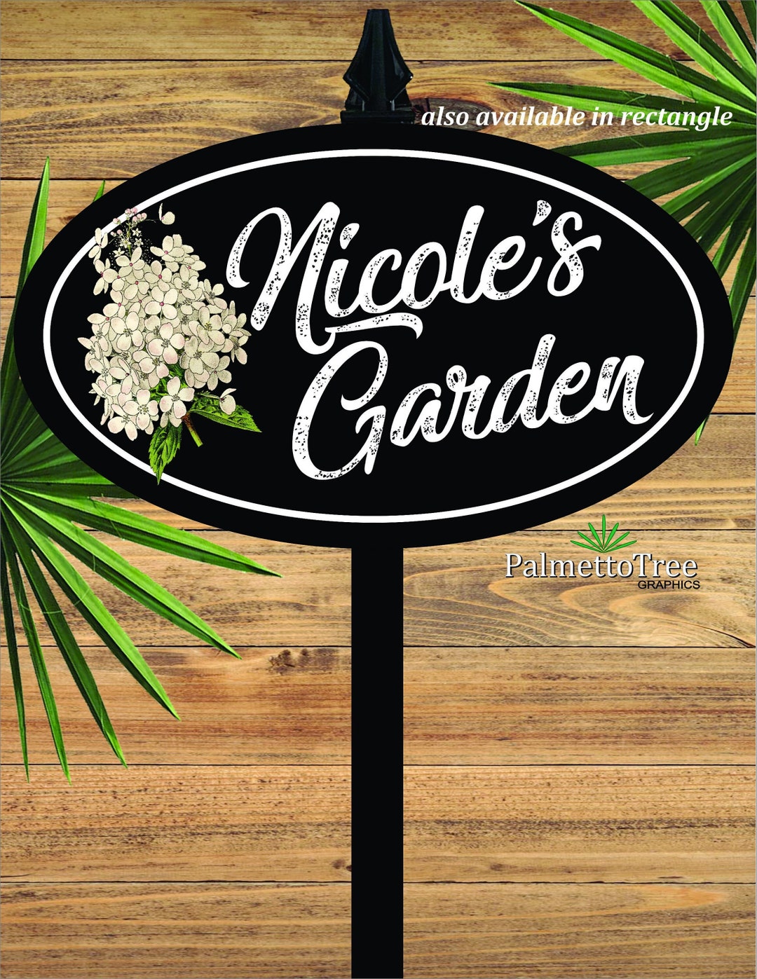 Garden Sign White Hydrangea Themed With Stake - Etsy