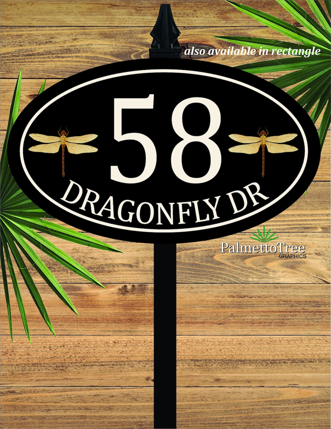 Address Sign Dragonfly Themed With Stake Etsy