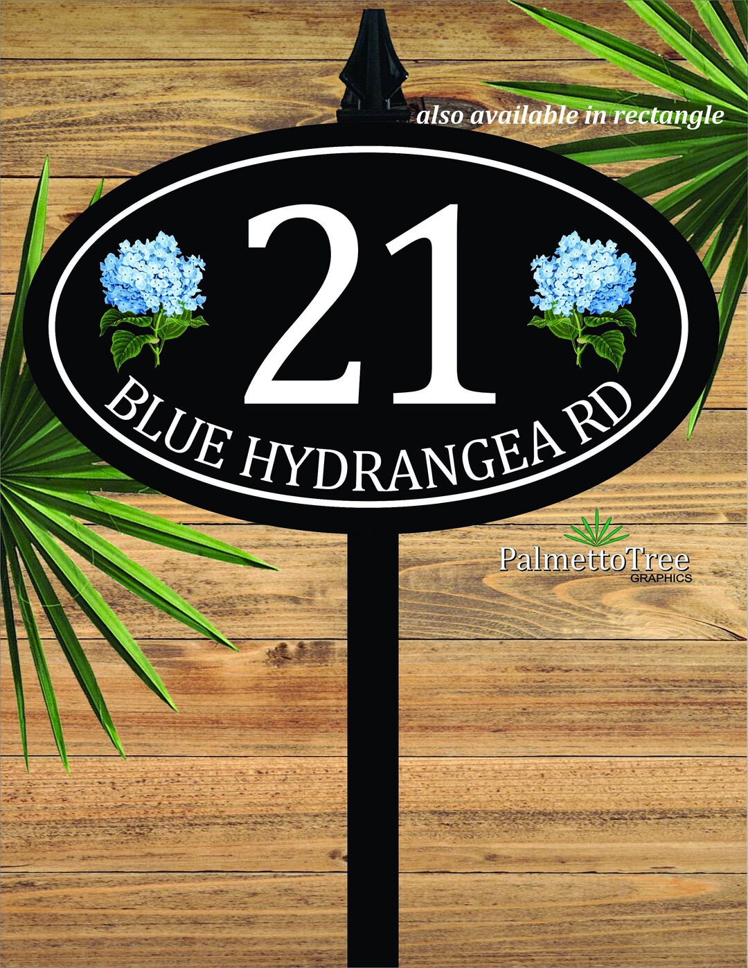 Address Sign Blue Hydrangea Themed With Stake - Etsy