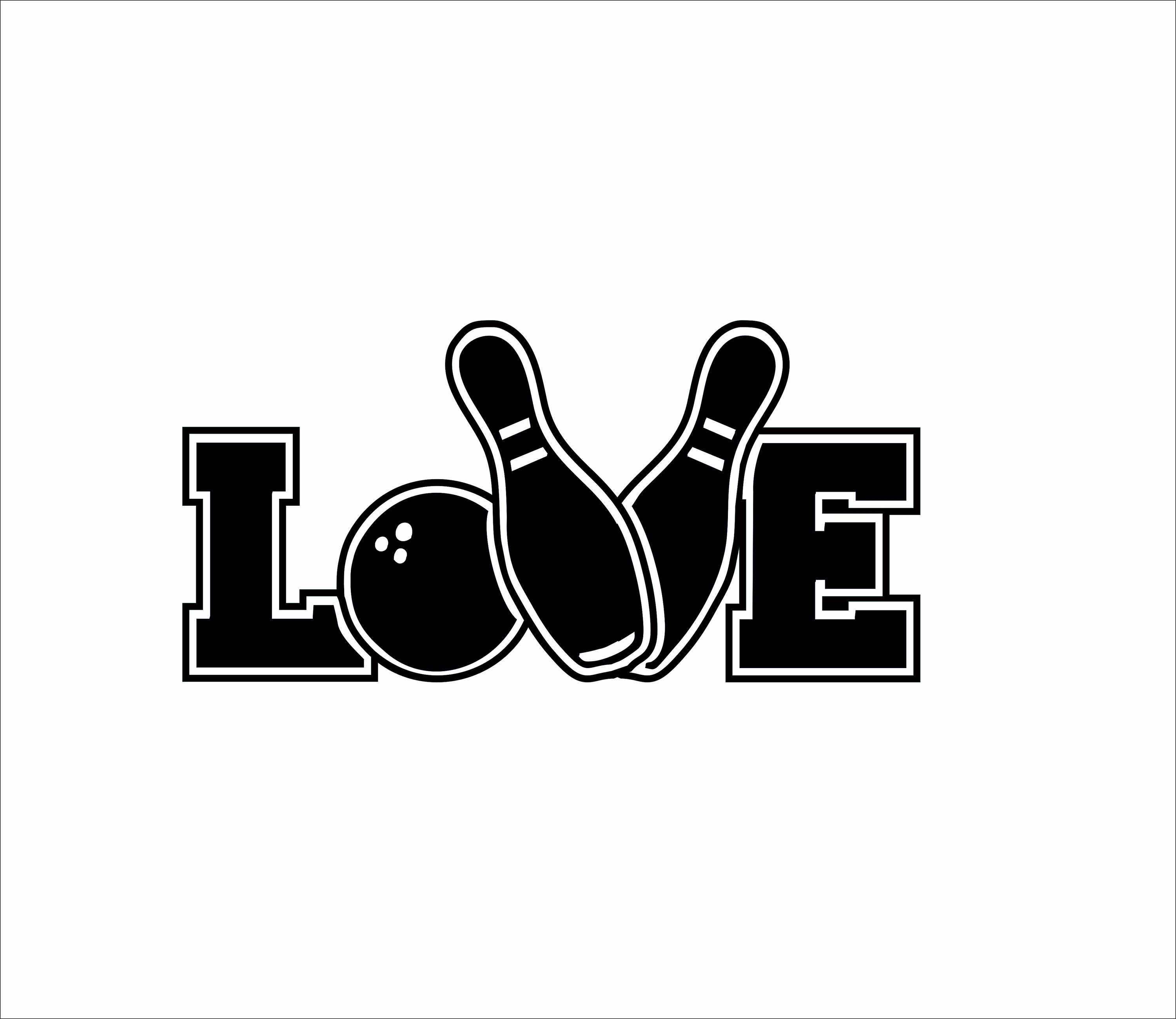 Bowling Love Digital File SVG, ESP, PNG, Jpg File