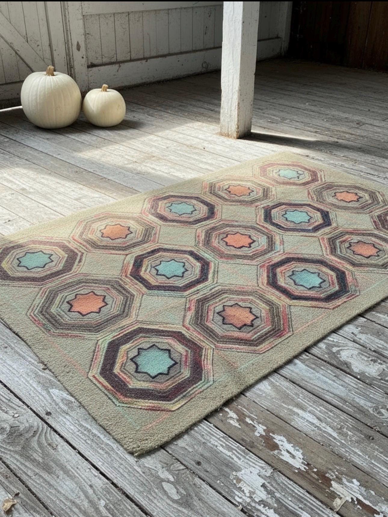Antique Hooked Rug - Etsy