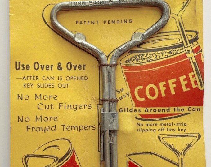 Vintage 1950s New Old Stock Turneasy Key Can Opener for Coffee Cans