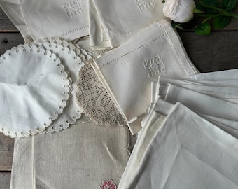 Large Collection of 58 Vintage and Antique Cocktail Napkins and Cocktail Rounds - Baby Showers - Weddings & Your Own Collection