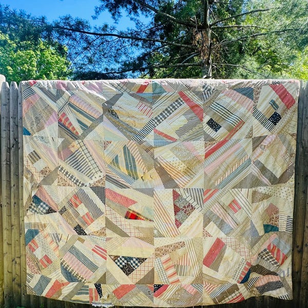 Edredón rústico vintage de estilo campestre - Tela de cuadros vichy - Challis - Tela para camisas y más - ¡Cortador enorme para manualidades y creación! Ideal para proyectos de otoño.