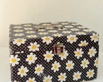 Vintage 1960s BIG PUFFY DAISY Sewing Box - It's A Big One and So Adorable!