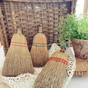 Vintage Farmhouse Decor - Whisk Broom Bundle - Collection of Antique Straw Brooms