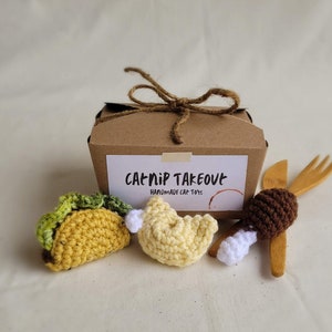 Catnip Takeout Toys, Takeout Cat Toys, Catnip Toy, Funny Cat Toy, Specialty Cat Toy, Novelty Cat Toy, Cat Lover Gift, Crochet Cat Toys