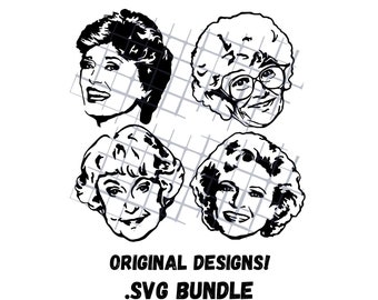 Golden Girls svg Bundle, Portrait svg Bundle, Cricut geschnitten Datei, Silhouette geschnitten Datei, Betty White svg, Golden Girls svg, svg Bundle