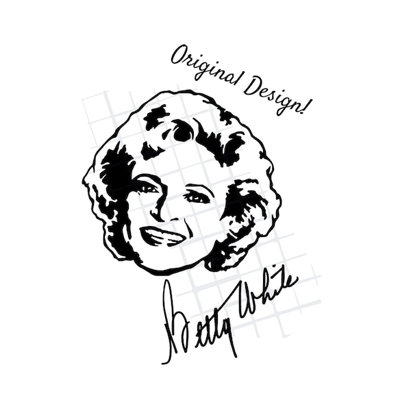 Betty White Signature Decal, Betty White Portrait Decal, Original Design, Golden Girls Decal, Weather Resistant Decal, Permanent Vinyl