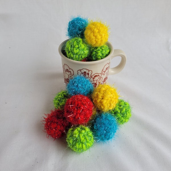 Crochet Catnip Sparkle Balls, Catnip Sparkle Ball Toy, Crochet Cat Toys, Sparkle Ball Cat Toys, Catnip Toy, Unique Cat Toy, Colorful Cat Toy