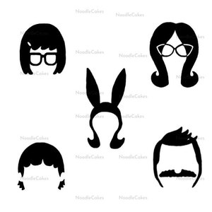 Bob&#39;s Burgers Vinyl Stickers, Belcher Silhouette Stickers, Bob&#39;s Burgers Decals