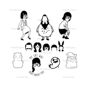 Bob&#39;s Burgers Vinyl Sticker Pack, Bob&#39;s Burgers Decals, Bob&#39;s Burgers Stickers, Weather Resistant Decals