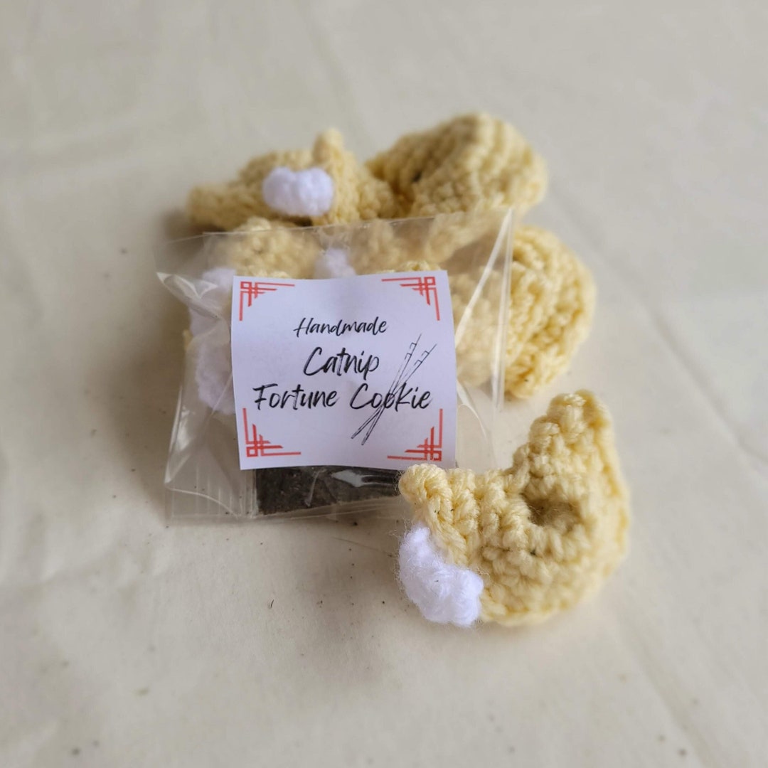 Fortune Cookie Cat Toy, Catnip Fortune Cookie Toy, Handmade Cat Toy