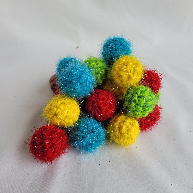Crochet Catnip Sparkle Balls, Catnip Sparkle Ball Toy, Crochet Cat Toys, Sparkle Ball Cat Toys, Catnip Toy, Unique Cat Toy, Colorful Cat Toy