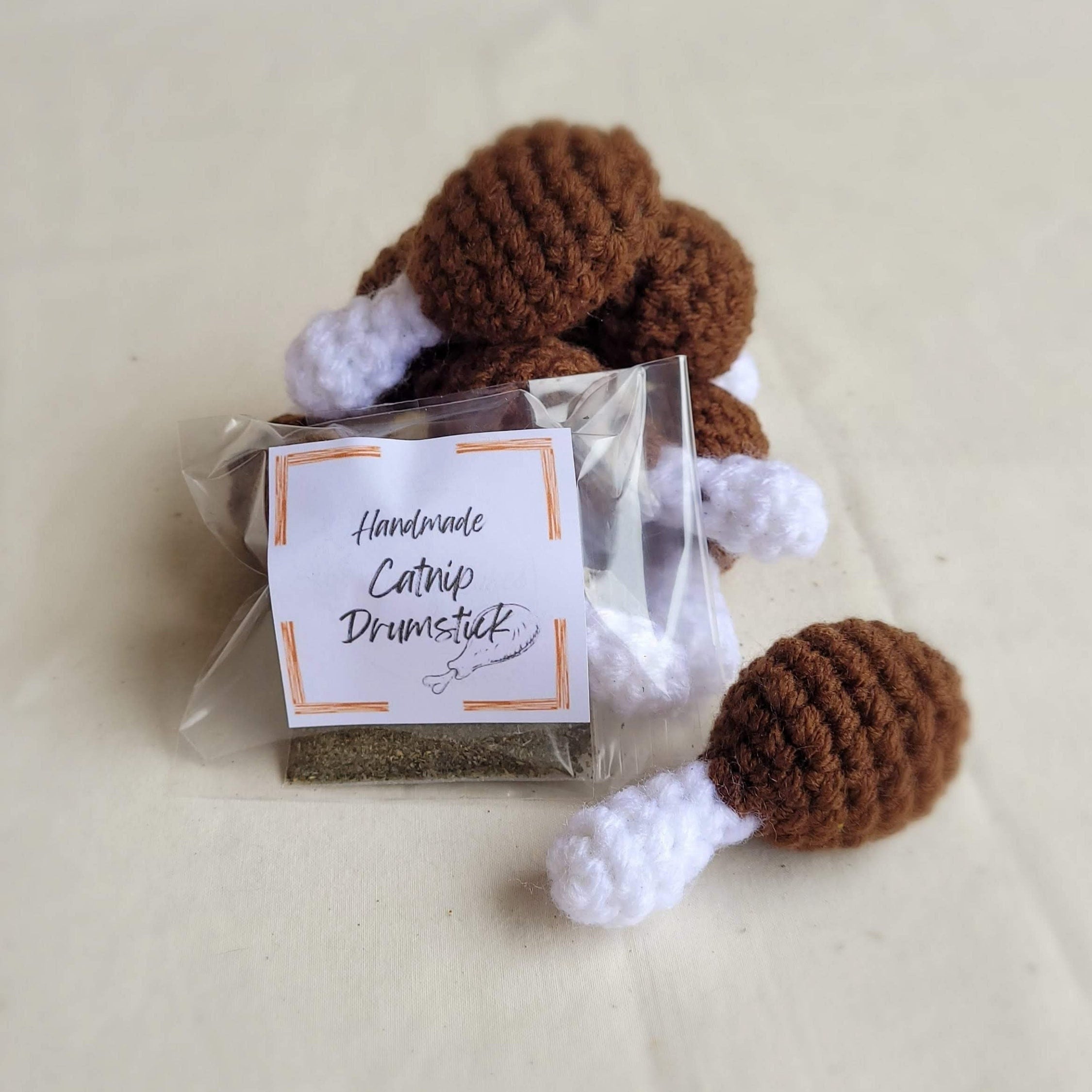 Catnip Drumstick Toy Food Shaped Cat Toy Crochet Cat Toy Etsy