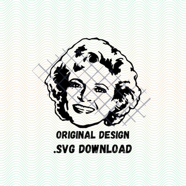 Betty White svg Download, ORIGINAL DESIGN, Detailed svg download, Betty White Decal, Golden Girls Decal, Cricut Cut File, Silhouette