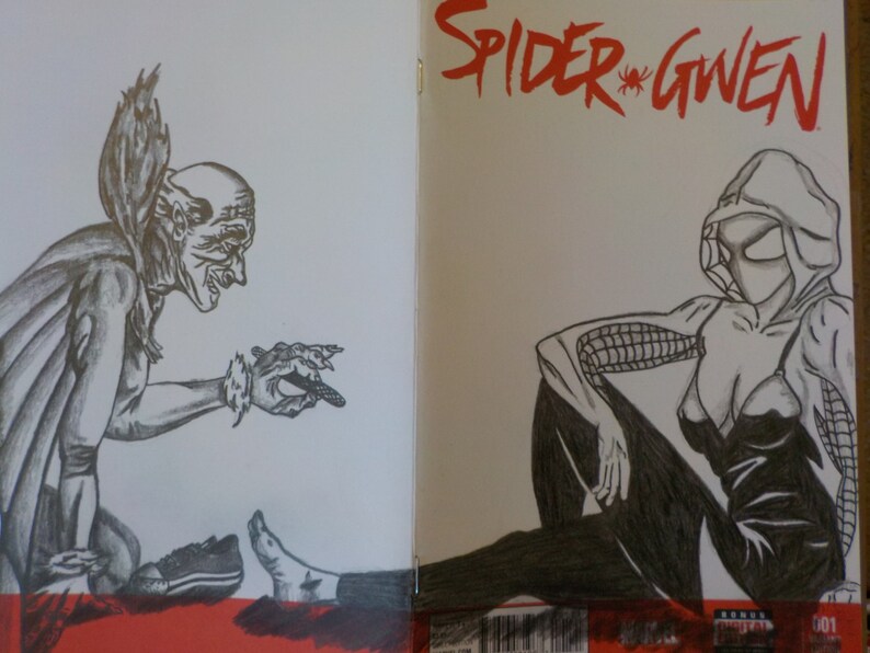 SPIDER-GWEN 1 Original Sketch Cover by Kid Ever Buy it and add yourself or another character image 1