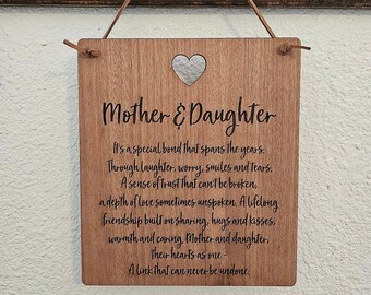 mother daughter sign, mother son sign, daughter gift idea, mother to daughter, daughter to mother, gift to child, mother to child gift