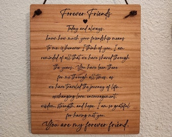 forever friends, friend gift, friend gift idea, special friend gift, friend wall hanger, best friend gift, friend personal gift