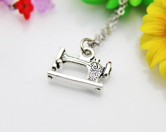 Sewing Machine Necklace, Sewing Machine Charm, Sewing Necklace, Sewing Gift, Quilting Gift, Quilting Necklace, Quilters Gift, Sewers Gift