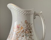 Powell Bishop Transferware Ironstone Pitcher, England Circa 1800s