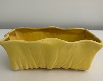 Vintage Yellow McCoy Planter with Ruffle Edge | MCM | Succulent Planter
