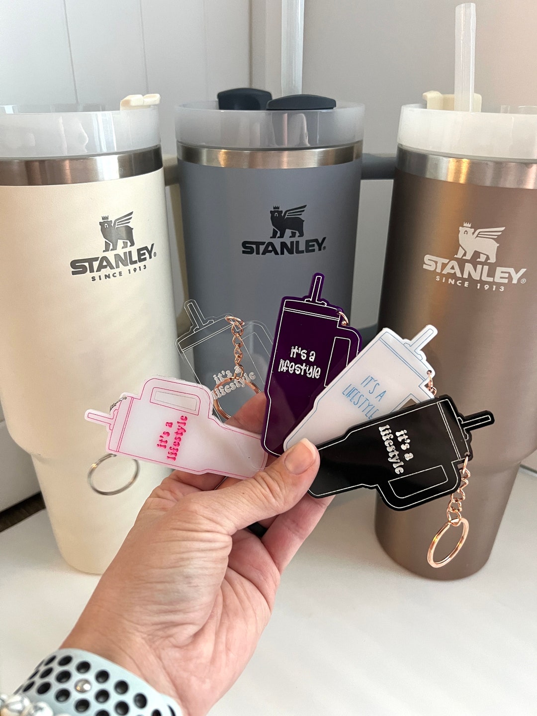Stanley Inspired Miniature Tumbler Cup Keychain Key Accessory Ornament 