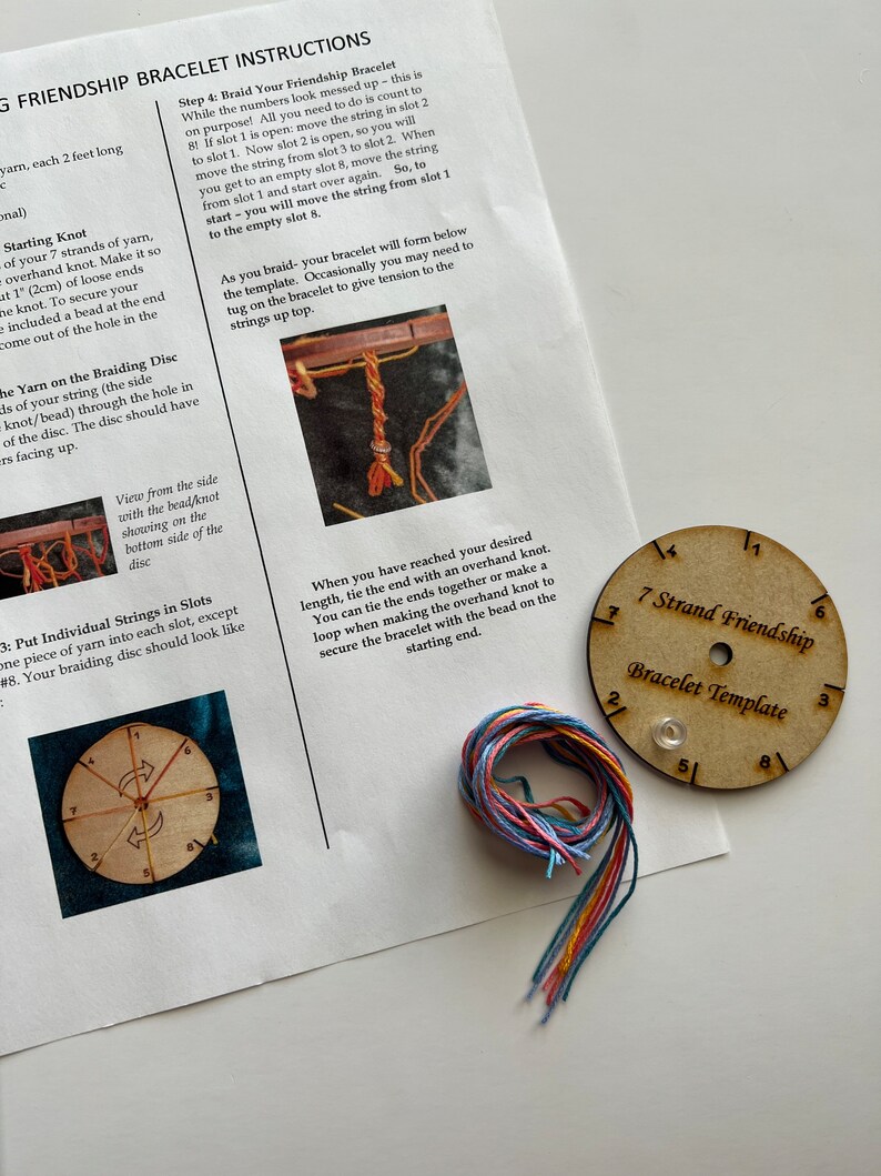 7 Strand Friendship Bracelet Kit, Friendship Bracelet Template, String ...