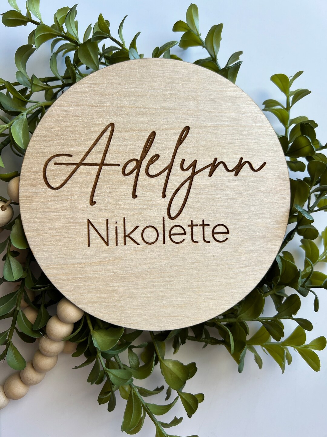 Birth Announcement Sign, Engraved Wooden Name Sign, Name Announcement ...