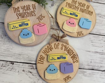 Squishy Dumpling 2026 Christmas Ornament, Viral Dumpling Squishy, Kids Christmas, Squishy Hunting Squishies, Butter NeeDoh Ornament