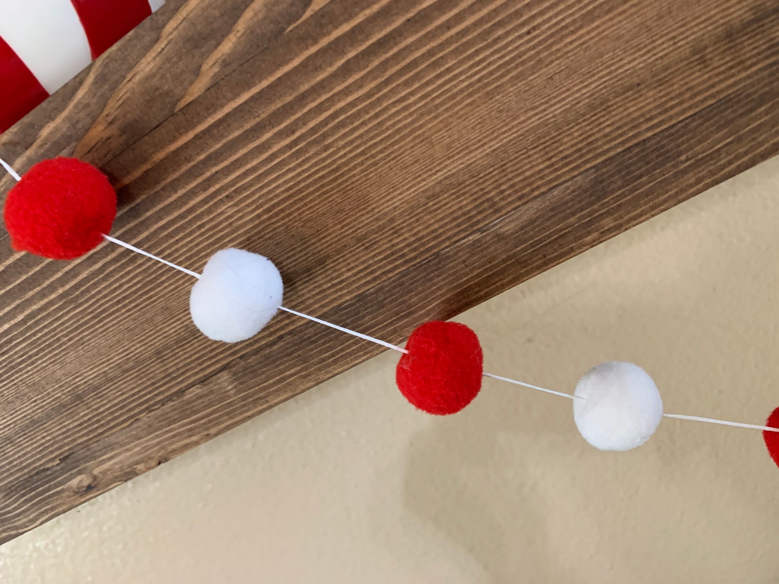 red and white pom pom garland red and white pom pom garland