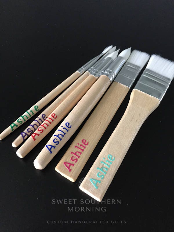 Personalized Kids Paint Brush Set Gift Art Paint Etsy