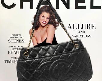 SALE Authentic Vintage Chanel Novelty Clear Vinyl Tote With
