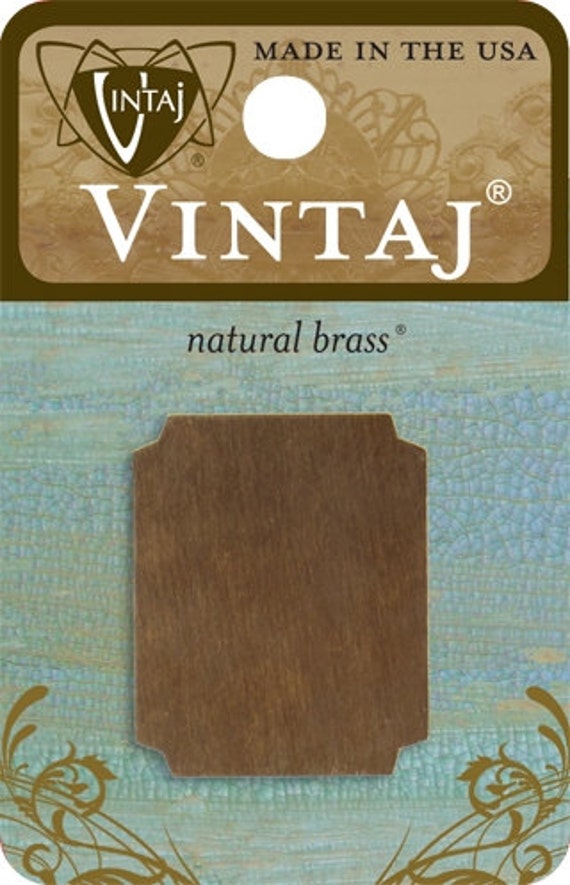 Metal Stamping Blank Brass Bronze Vintaj Blanks Rectangle Blank Vintaj Natural Brass Made in USA Canvas