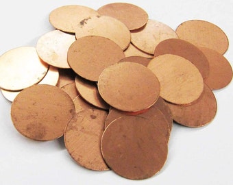 Metal Stamping Blanks Circle Blanks Circle Pendants Antiqued Copper Blanks Large Blanks Blank Pendants Large Circle 1.5" BULK 15pcs