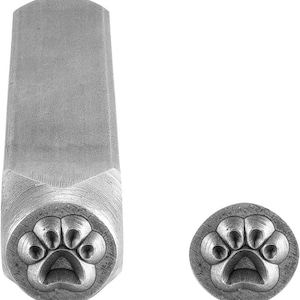 Pfotenabdruck Metallstempel Design Stempel Metall Stanzwerkzeuge Stahl Profi-Werkzeuge 6 mm Impression Hund Metallstempel