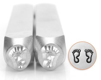 Babyvoeten Metalen stempel Ontwerpstempel Voetafdrukken Metaalstempelgereedschap Staal Impressart Professioneel gereedschap 6 mm afdruk