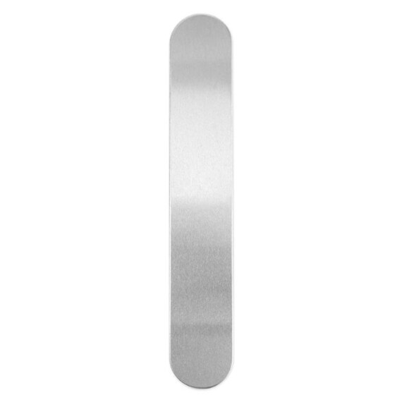 4 Metal Stamping Blanks Strips Aluminum Silver For Bracelet Making Rounded 6" 