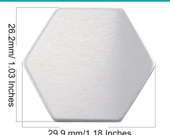 Espacios en blanco de estampado de metal Espacios en blanco hexagonales Encantos geométricos Espacios en blanco de aluminio plateado Espacios en blanco de 1 pulgada Espacios en blanco a granel de 1 pulgada 20 piezas