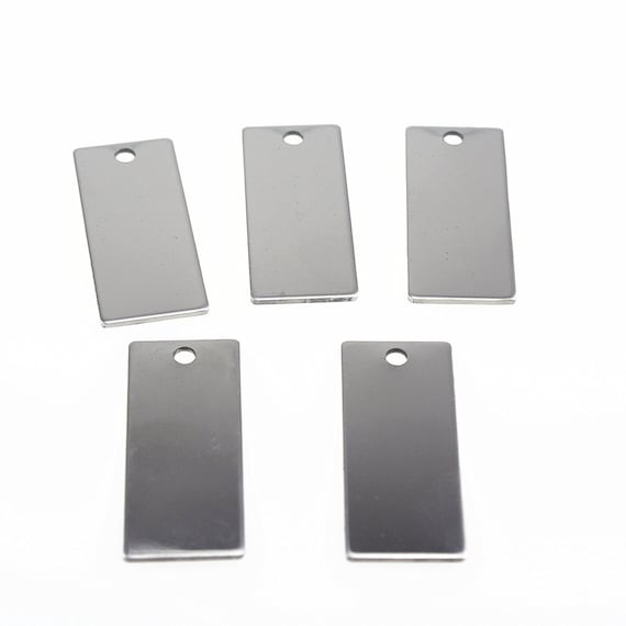 Stainless Steel Stamping Blanks Rectangle Blanks 38mm Rectangle Pendants  Steel Charms Steel Pendants Metal Stamping Engraving Blanks 50pcs